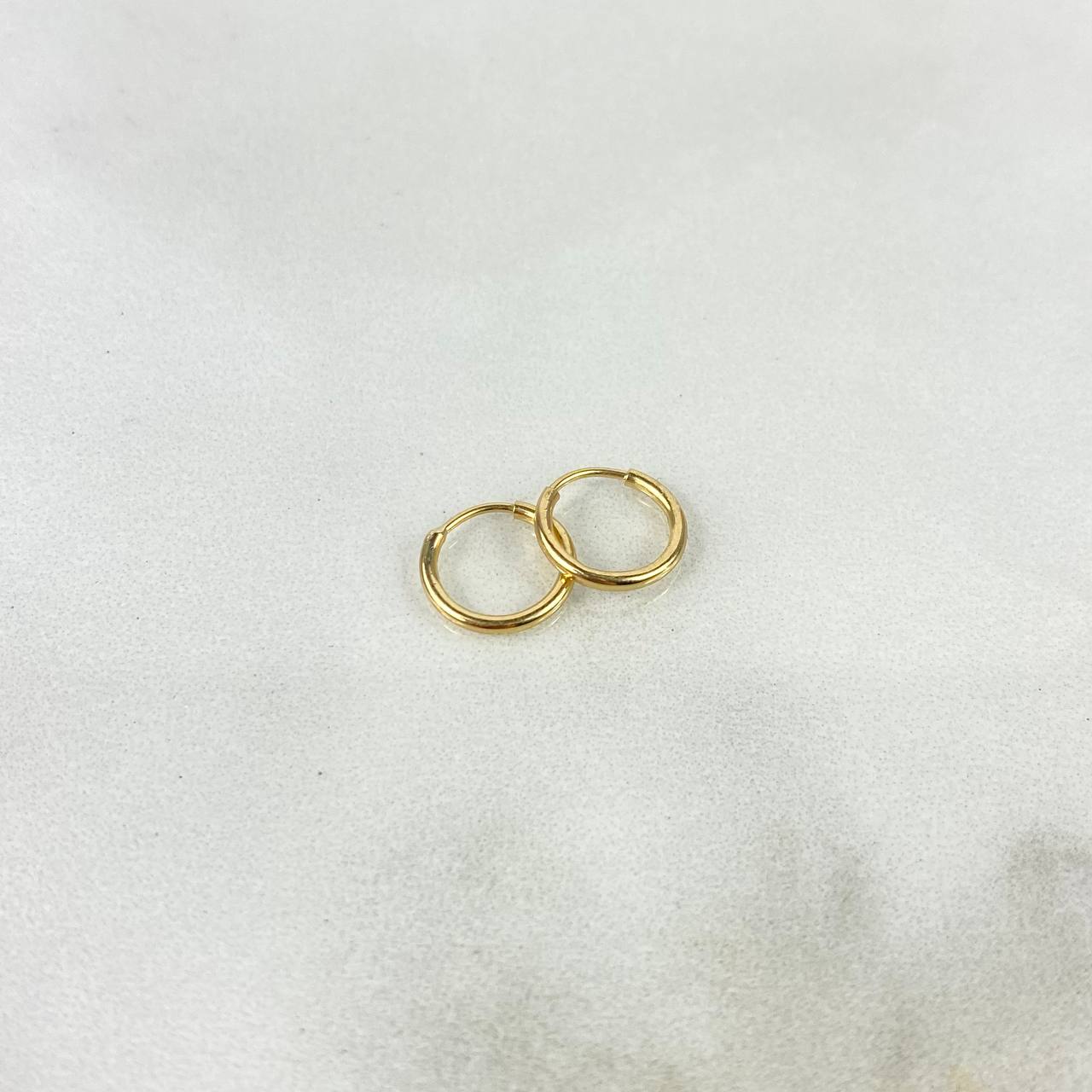 Candongas Mini Aro Liso 0.35g / 0.8cm Oro Amarillo 18K
