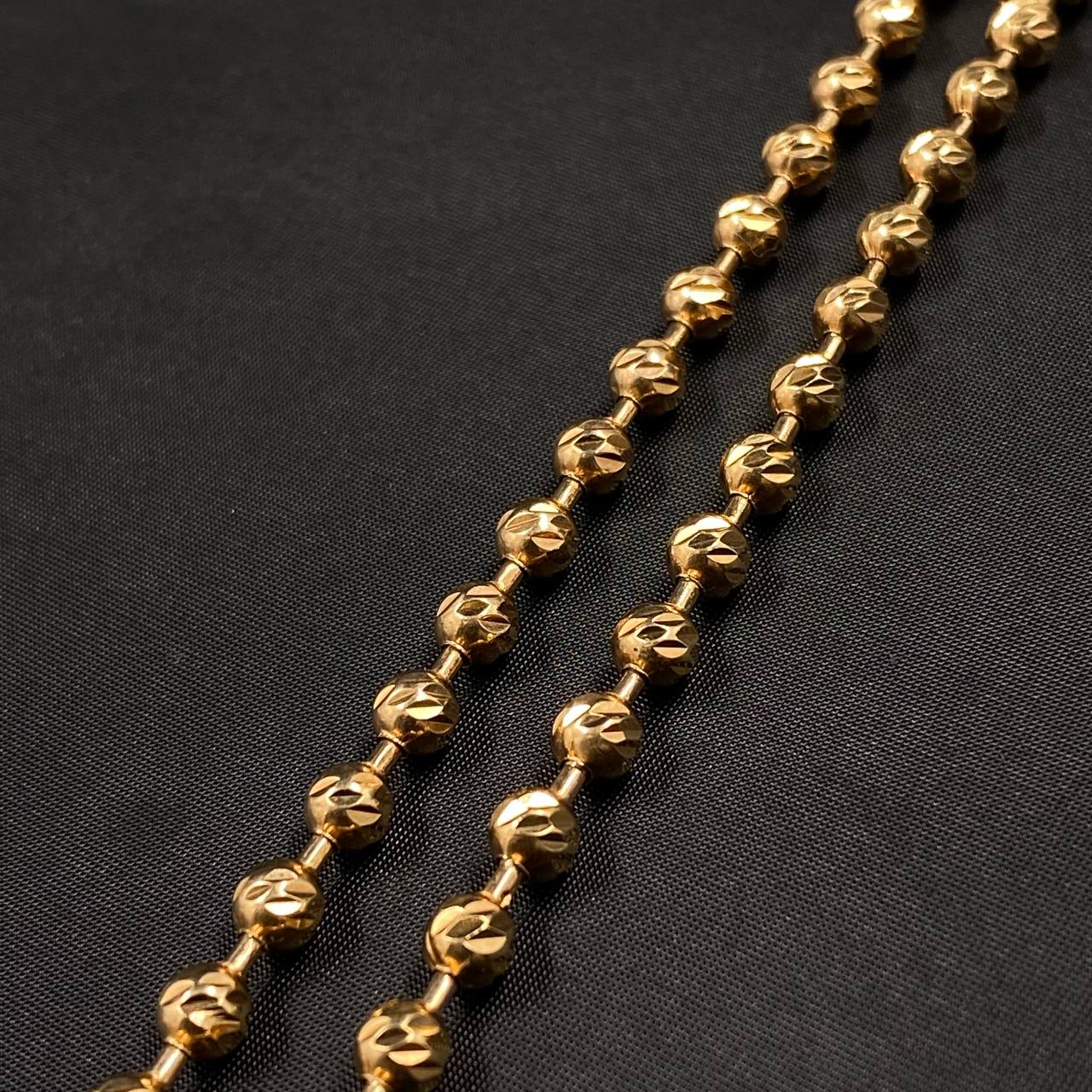 Cadena Militar 21 .55gr / 60cm / Bola 4mm Diamantado Oro Rosa &