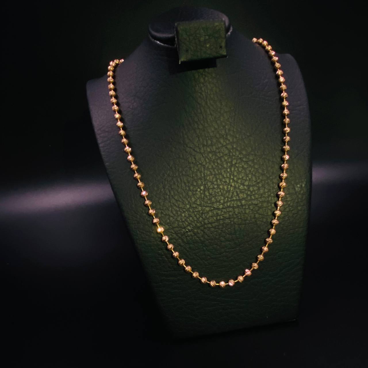 Cadena Militar 21 .55gr / 60cm / Bola 4mm Diamantado Oro Rosa &