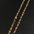Cadena Rustica 30 .6gr / 60cm / 3 .3mm / Barril Basteado Cauchos de Colores Dos Oros Rosa Blanco &