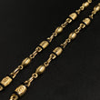 Cadena Rustica 10 .4gr / 60cm  / 4 .3mm / Barril 3x1 Ovalo Cauchos Oro Amarillo &