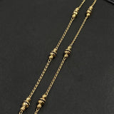 Cadena Espiga  6,05gr / 45cm / Bolas 3 4mm Diamantado Cauchos Negros Oro Amarillo &