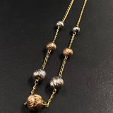 Cadena Espiga 5 .15gr / 45cm / Bola 5-6-7-8mm Diamantada Tres Oros &