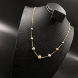 Cadena Espiga 5 .15gr / 45cm / Bola 5-6-7-8mm Diamantada Tres Oros &