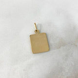 Dije Placa Cuadriculada 1.3gr / 2.3cm / 14mm*13mm Mate Lisa Oro Amarillo