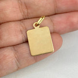 Dije Placa Cuadriculada 1.3gr / 2.3cm / 14mm*13mm Mate Lisa Oro Amarillo
