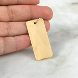 Dije Placa Rectangular 3.15gr / 3.9cm / 35mm*16mm Rayada Lisa Oro Amarillo