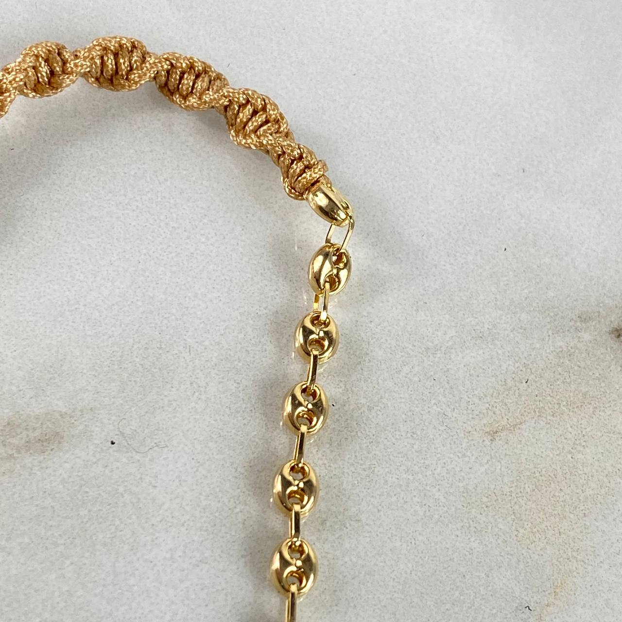 Pulsera Tejida GC 0.45gr / 3.3mm Personalizada Oro Amarillo (Oferta)