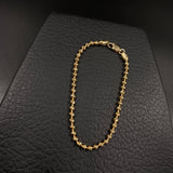 Pulso Militar 6.85gr / 19cm / Bola 3mm Diamantada Oro Amarillo &