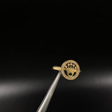 Anillo Corona Rx 3.4gr / T8 1/2 Circones Blancos Oro Amarillo &