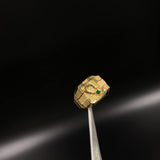 Anillo Sello Herradura 2.5gr / T10  Circon Verde Oro Amarillo &