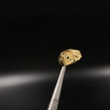Anillo Sello Trinity 2.95gr / T9 1/2 Circones Blancos Verdes Oro Amarillo &