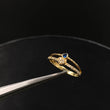 Anillo Corazon 1.75gr / T7 / Solitario Circones Blancos Azul  Oro Amarillo&
