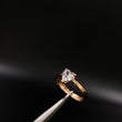 Anillo Corazon  2.05gr / T6 3/4  / Solitario Circon Blanco  Oro Rosa&