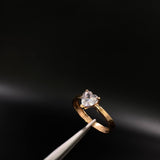Anillo Corazon  2.05gr / T6 3/4  / Solitario Circon Blanco  Oro Rosa&