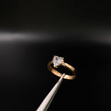 Anillo Corazon  2.05gr / T6 3/4  / Solitario Circon Blanco  Oro Rosa&