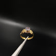 Anillo Corazon de Mar  1.95gr / T6 1/2 / Solitario Circones Azules Rosado  Oro Amarillo&