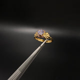 Anillo Corazon de Mar  1.95gr / T6 1/2 / Solitario Circones Azules Rosado  Oro Amarillo&