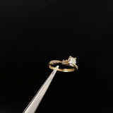 Anillo Mariposa 2.3gr / T6 / Solitario Circones Blancos  Oro Amarillo&