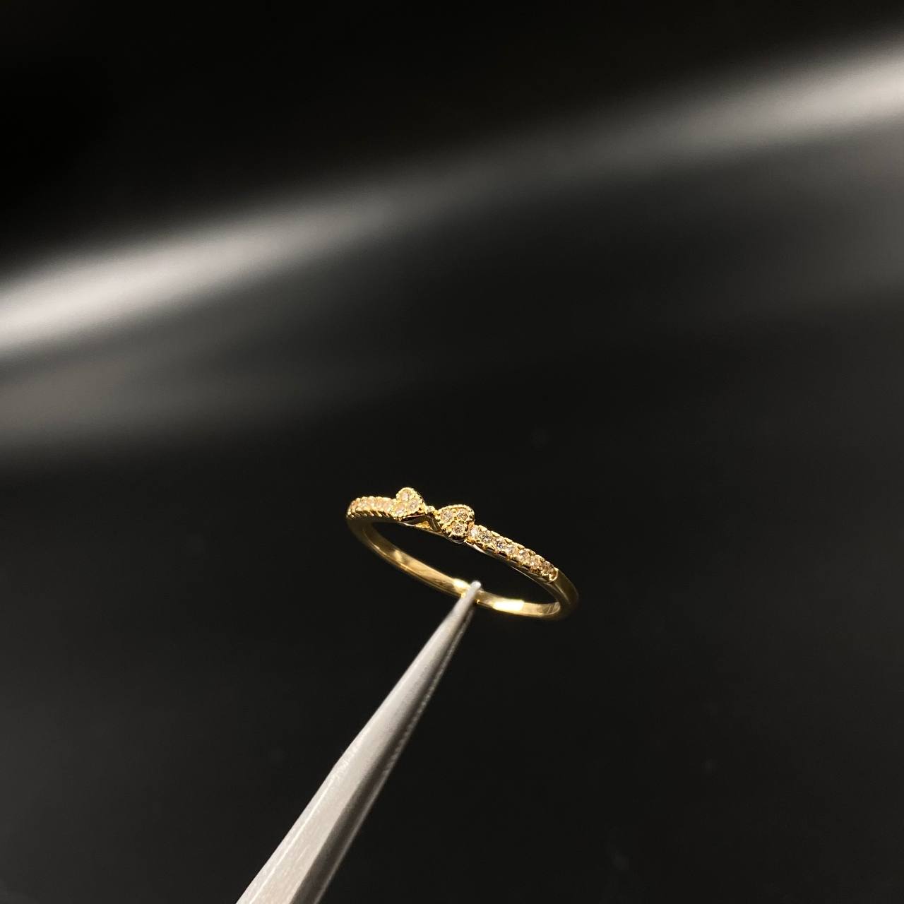 Anillo Corbatin  2.3gr / T8 3/4 / Circones Blancos  Oro Amarillo&