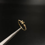Anillo Xo 1.2gr / T6 / Circones Blancos  Oro Amarillo&