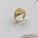 Anillo Sello Cristo 4.1gr T9 3/4 Mate Oro Amarillo*