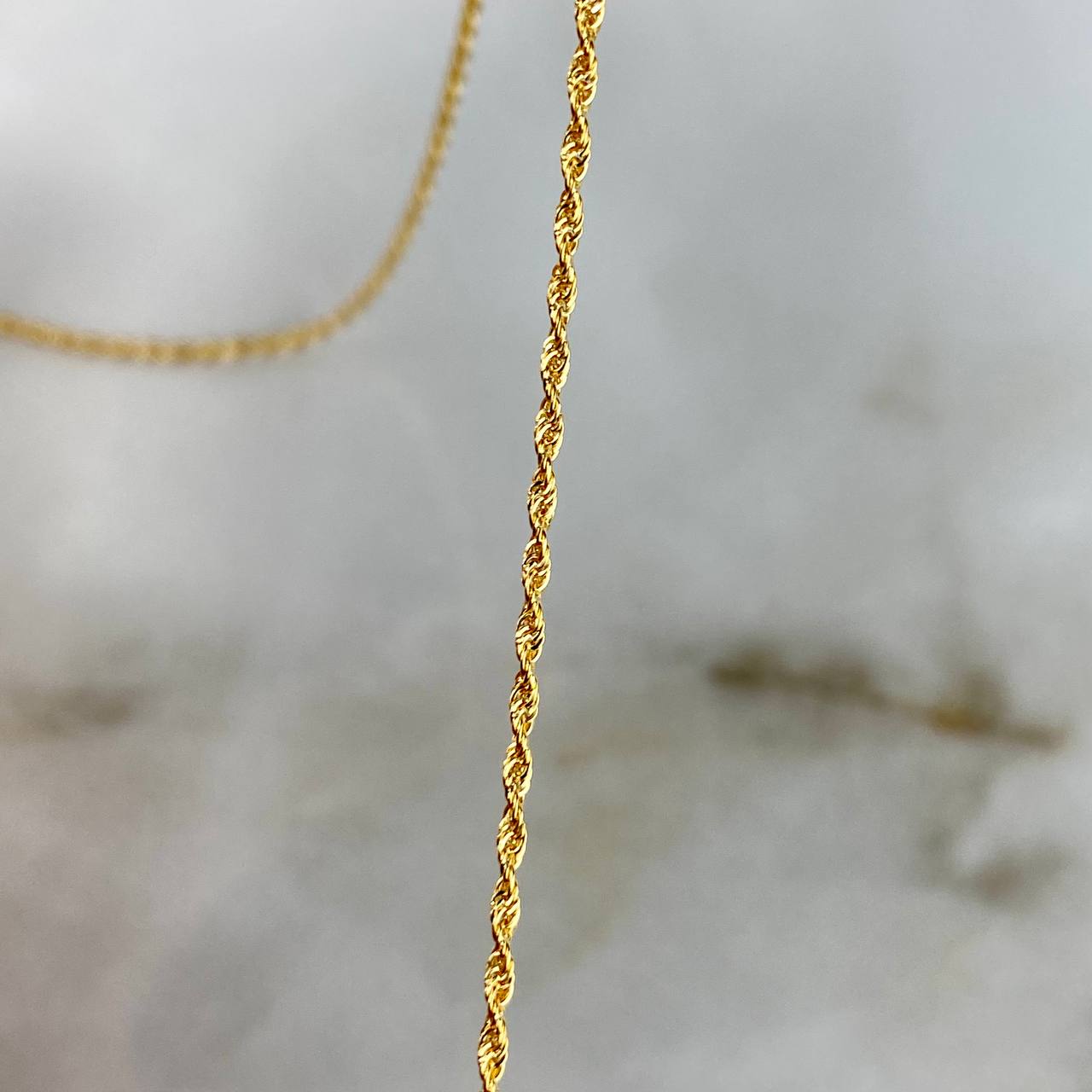 Set Cadena Lazo 1.1gr / 60cm + Dije Cristo Bordeado 0.55gr / 2.0cm Oro Amarillo (Oferta)