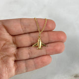 Set Cadena Cubana 2.0gr / 60cm + Dije Avion 0.6gr / 2.1cm Oro Amarillo (Oferta)