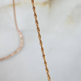 Cadena Lazo 1.05gr / 55cm + Dije Virgen Guadalupe 0.3gr / 1.5cm Oro Rosa (Oferta)