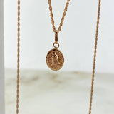 Cadena Lazo 1.05gr / 55cm + Dije Virgen Guadalupe 0.45gr / 1.9cm Oro Rosa (Oferta)