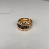 Anillo Bolas de Fuego  24.75gr / T12 3/4 / Circones Negros  Oro Rosa$