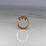 Anillo Bolas de Fuego  24.75gr / T12 3/4 / Circones Negros  Oro Rosa$