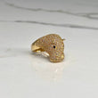 Anillo Hipopotamo  8.05gr / T7 3/4 Circones Blancos Negros Oro Amarillo$