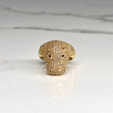 Anillo Hipopotamo  8.05gr / T7 3/4 Circones Blancos Negros Oro Amarillo$