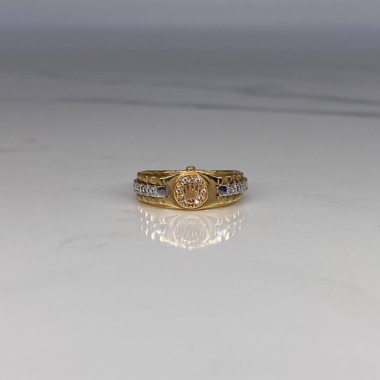 Anillo RX 4.9gr / T9 1/2 Circones Blancos Tres Oros$