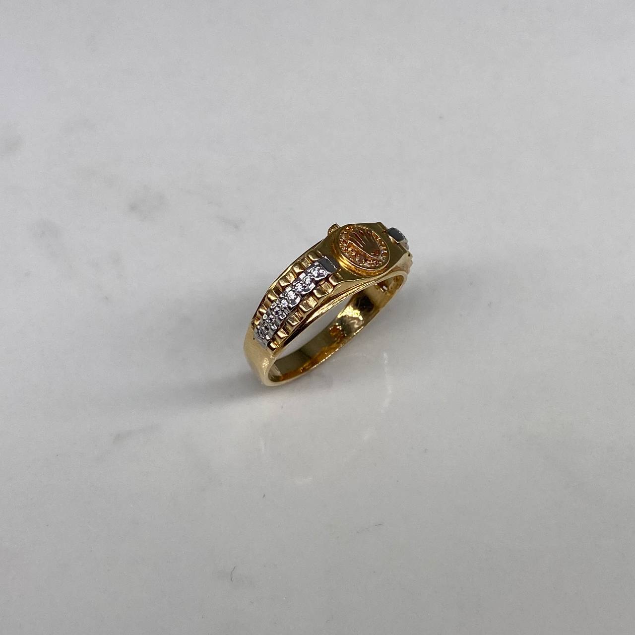 Anillo RX 4.9gr / T9 1/2 Circones Blancos Tres Oros$
