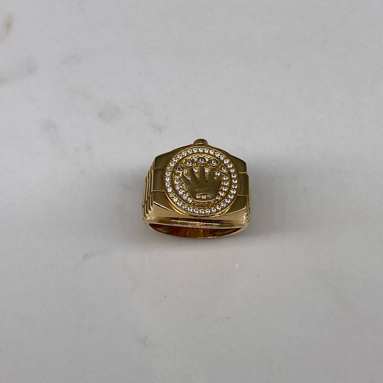 Anillo RX 10.65gr / T9 Circones Blancos  Oro Amarillo$