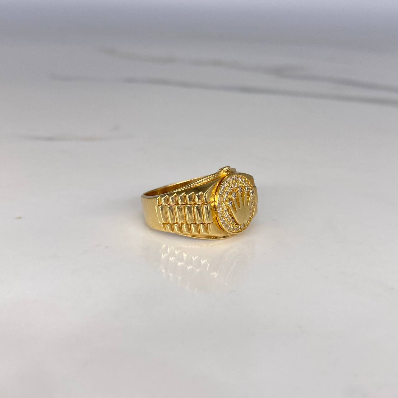Anillo RX 6.95gr / T9 1/2 Circones Blancos  Oro Amarillo$
