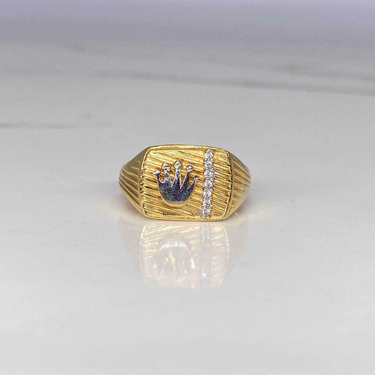 Anillo RX 6.55gr / T9 1/2 Circones Blancos  Dos Oros Amarillo Blanco$
