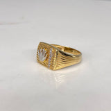 Anillo RX 6.55gr / T9 1/2 Circones Blancos  Dos Oros Amarillo Blanco$