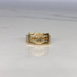 Anillo Banda RX 4.5gr / T10 1/4 Circones Blancos  Oro Amarillo$