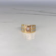 Anillo Sello  8.15gr / T10 / Circones Blancos  Tres Oros$