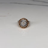 Anillo BV 11gr / T7 3/4 Circones Blancos  Dos Oros Blanco Rosa$