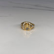 Anillo Caballo Herradura 6.15gr / T9 3/4 Circones Blancos  Dos Oros Amarillo Blanco$