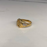 Anillo Caballo Herradura 6.15gr / T9 3/4 Circones Blancos  Dos Oros Amarillo Blanco$