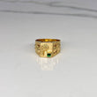 Anillo Sello Palma  3.95gr / T9 1/2 Circon Verde  Oro Amarillo$