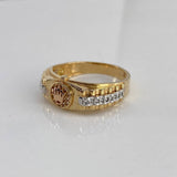 Anillo RX 4.8gr / T8 1/2 Circones Blancos  Tres Oros$