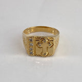 Anillo Cruz Gotica  6.15gr / T11 Circones Blancos  Oro Amarillo$