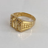 Anillo Cruz Gotica  6.15gr / T11 Circones Blancos  Oro Amarillo$