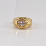 Anillo Sello Rombo  1.8gr / T5 1/4 / Circon Blanco  Oro Amarillo$